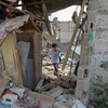 Ngôi nhà bị phá hủy do xung đột Hamas-Israel tại thành phố Rafah, Dải Gaza, ngày 1/5/2024. (Ảnh: THX/TTXVN)