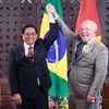 Thủ tướng Phạm Minh Chính hội kiến Tổng thống Brazil Luiz Inácio Lula da Silva. (Ảnh: Dương Giang/TTXVN)