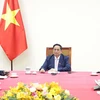 Thủ tướng Phạm Minh Chính điện đàm với Thủ tướng Hà Lan Mark Rutte. (Ảnh: Dương Giang/TTXVN)