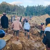 Hiện trường vụ lở đất tại Maip Mulitaka, tỉnh Enga, Papua New Guinea ngày 24/5. (Ảnh: AFP/TTXVN)