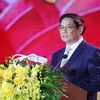 Thủ tướng Phạm Minh Chính phát biểu tại Lễ kỷ niệm. (Ảnh: Dương Giang/TTXVN)