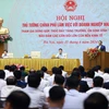 Thủ tướng Phạm Minh Chính phát biểu tại Hội nghị Thủ tướng Chính phủ làm việc với doanh nghiệp Nhà nước. (Ảnh: Dương Giang/TTXVN)