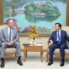 Phó Thủ tướng Trần Hồng Hà tiếp Phó Thủ tướng Liên bang Nga Dmitry Chernyshenko. (Ảnh: Văn Điệp/TTXVN)