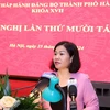 Phó Bí thư Thường trực Thành ủy hà Nội Nguyễn Thị Tuyến. (Ảnh: Văn Điệp/TTXVN)