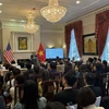 Toàn cảnh buổi tọa đàm kết nối doanh nghiệp Việt Nam do Đại sứ quán Việt Nam tại Mỹ tổ chức. (Ảnh: Kiều Trang/TTXVN)