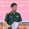 Thượng tướng Nguyễn Văn Nghĩa, Phó Tổng Tham mưu trưởng Quân đội Nhân dân Việt Nam phát biểu chỉ đạo tại hội nghị. (Ảnh: Hồng Pha/TTXVN phát)