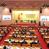 Toàn cảnh khai mạc Kỳ họp thứ 17 Hội đồng Nhân dân thành phố Hà Nội khóa XVI. (Ảnh: Văn Điệp/TTXVN)