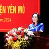 Bà Nguyễn Thị Thanh, Ủy viên Trung ương Đảng, Phó Chủ tịch Quốc hội phát biểu tại hội nghị. (Ảnh: Đức Phương/TTXVN)