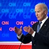 Tổng thống Joe Biden trong cuộc tranh luận trực tiếp đầu tiên giữa các ứng cử viên trong cuộc bầu cử Tổng thống năm 2024. (Ảnh: Getty Images/AL.com/TTXVN)
