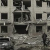 Tòa nhà bị phá hủy trong xung đột tại Sloviansk, Ukraine, ngày 27/3/2023. (Ảnh: AFP/TTXVN)