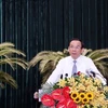 Ông Nguyễn Văn Nên, Ủy viên Bộ Chính trị, Bí thư Thành ủy Thành phố Hồ Chí Minh phát biểu. (Ảnh: Xuân Khu/TTXVN)