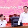Bộ trưởng Bộ Ngoại giao Bùi Thanh Sơn phát biểu tại buổi làm việc. (Ảnh: Trung Kiên/TTXVN)