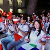 Các đại biểu thanh niên tham dự Lễ khai mạc. (Ảnh: Lâm Khánh/TTXVN)
