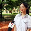 Em Phạm Quỳnh Anh trả lời phỏng vấn của TTXVN. (Ảnh: Nguyễn Lành/TTXVN)