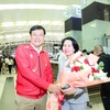 Ông Đặng Hà Việt (trái) và bà Lê Hoàng Yến, Phó Cục trưởng Cục Thể dục Thể thao. (Ảnh: Hoàng Linh/TTXVN)