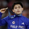 Carlos Edriel Yulo giành huy chương Vàng tại Olympic Paris 2024. (Nguồn: Reuters)