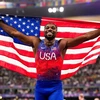 Noah Lyles về nhất cự ly 100m nam môn Điền kinh để đưa Mỹ lên ngôi đầu. (Nguồn: PA)