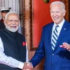 Thủ tướng Ấn Độ Narendra Modi (trái) và Tổng thống Mỹ Joe Biden tại cuộc gặp ở bang Delaware ngày 21/9/2024. (Ảnh: ANI/TTXVN)