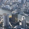 Khung cảnh sông Sumida nhìn từ tháp Skytree. (Ảnh: Nguyễn Tuyến/TTXVN)