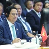 Thủ tướng Phạm Minh Chính phát biểu tại Hội nghị cấp cao ASEAN-Nhật Bản lần thứ 27. (Ảnh: Dương Giang/TTXVN)