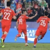 Tuyển Việt Nam sẽ sớm giành vé vào bán kết AFF Cup 2024? (Ảnh: Minh Quyết/TTXVN)