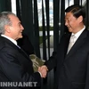 Chủ tịch Trung Quốc Tập Cận Bình (phải) đã có cuộc hội kiến với Phó Tổng thống Brazil Michel Temer. (Nguồn: THX)