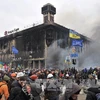 Người biểu tình chống chính phủ ở Kiev ngày 19/2. (Nguồn: AFP/TTXVN)