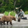 Người đàn ông dũng cảm ngồi giữa bầy gấu để... chụp ảnh 