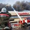 [Photo] Hiện trường vụ cháy chợ có nhiều người Việt làm ăn ở Nga