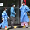 Nhân viên y tế Hàn Quốc tại Bệnh viện Samsung ở Seoul. (Ảnh: AFP/TTXVN)