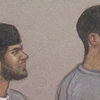Junead Ahmed Khan (phải) và Shazib Ahmed Khan tại phiên tòa. (Nguồn: BBC)
