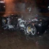 Chiếc Ferrari 458 Italia bị thiêu rụi. (Nguồn: POLICE AUGSBURG)