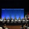 Các Bộ trưởng 12 nước tham gia đàm phán TPP tại cuộc họp báo sau vòng đàm phán ở Maui, Hawaii ngày 31/7. (Nguồn: THX/TTXVN)