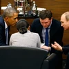 Tổng thống Nga Vladimir Putin (phải) và người đồng cấp Mỹ Barack Obama tại cuộc hội đàm. (Nguồn: EPA)