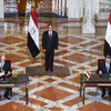 Tổng thống Ai Cập Abdel Fattah al-Sisi chứng kiến lễ ký kết thỏa thuận. (Nguồn: ahram.org.eg)