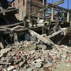 Một ngôi nhà bị sập sau trận động đất. (Nguồn: AP)