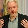 Người sáng lập WikiLeaks Julian Assange tại một cuộc họp báo của Đại sứ quán Ecuador ở trung tâm London ngày 18/8/2014. (Nguồn: Reuters)