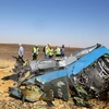 Mảnh vỡ máy bay Nga A321 tại khu vực Hassana, phía Bắc Ai Cập ngày 1/11. (Ảnh: THX/TTXVN)