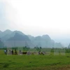 Quang cảnh ở xã Tân Hóa nơi đoàn làm phim chọn để làm cảnh quay cho phim Kong: Skull Island. (Ảnh: Mạnh Thành/TTXVN)