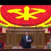 Nhà lãnh đạo Kim Jong Un (giữa) phát biểu tại Đại hội toàn quốc lần thứ 7 Đảng Lao động Triều Tiên ở Bình Nhưỡng ngày 7/5. (Nguồn: YONHAP/TTXVN)