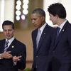 Tổng thống Mexico Enrique Peña Nieto trong cuộc gặp với lãnh đạo Mỹ, Canada. (Nguồn: AP)