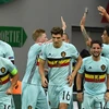 Các cầu thủ đội tuyển Bỉ ăn mừng chiến thắng trước Hungary. (Nguồn: EPA/TTXVN)