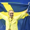 Kình ngư Sarah Sjostrom ăn mừng chức vô địch. (Nguồn: AFP/ TTXVN)