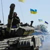 Xe tăng của quân đội Ukraine ở miền Đông. (Nguồn: AFP)