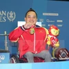 Vận động viên Nguyễn Bình An từng giành Huy chương vàng ASEAN Para Games lần thứ 8. (Ảnh: Lê Hải/TTXVN)