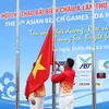 Lễ thượng cờ đoàn Thể thao Việt Nam. (Ảnh: Quốc Khánh/TTXVN)