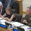 Đại sứ Mỹ tại Liên hợp quốc Samantha Power (giữa) trong một cuộc họp. (Nguồn: counterpunch.org)