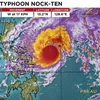 Đường đi của cơn bão Nock-Ten. (Nguồn: CNN)