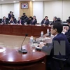 Các nghị sỹ ly khai nhóm họp tại Quốc hội Hàn Quốc ở Seoul. (Nguồn: EPA/TTXVN)