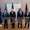 Ngoại trưởng các nước thuộc Nhóm Bộ tứ Normandy sau cuộc đàm phán ở Munich ngày 18/2. (Nguồn: AFP/TTXVN)